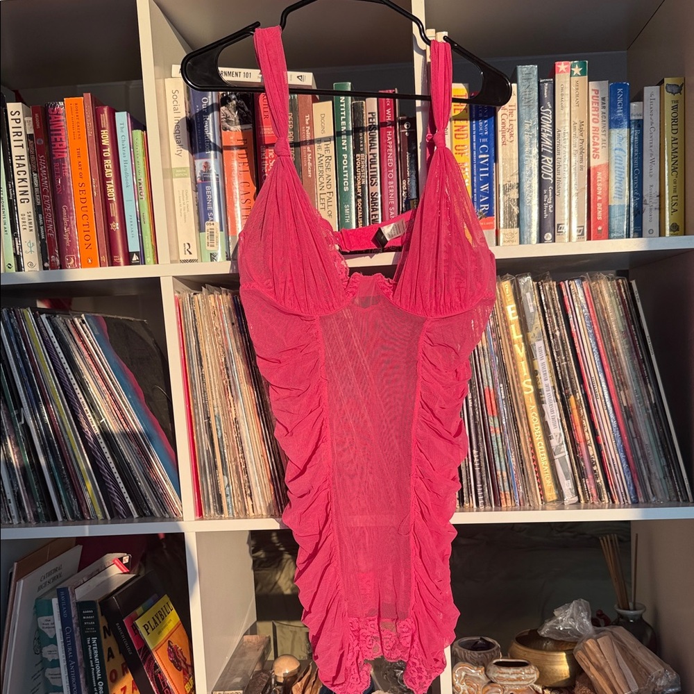 Frederick's of Hollywood Hot Pink Lace Night Gown
